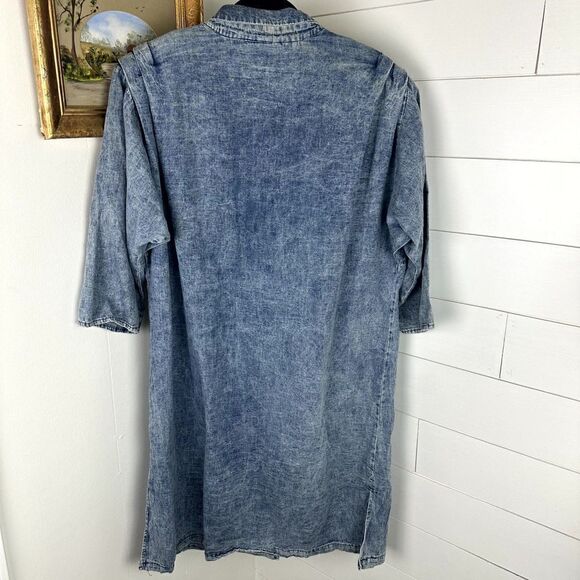 Vintage Union Made Appel Denim Midi Shirt Dress Size Medium - Picture 2 of 7
